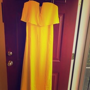 Strapless Yellow Dress